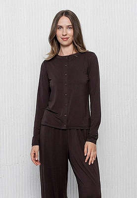 Viscose knitt cardigan in chocolate color 253-08-016-1, фото 1 