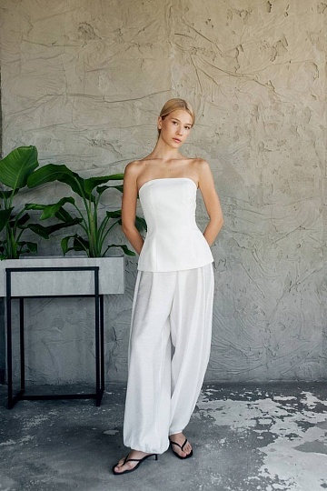 Suit corset-top in milky color 253-08-005, фото 2 