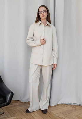 Milky warm shirt in herringbone print 254-08-001, фото 2 