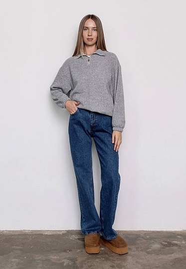 Gray warm knit sweatshirt 254-08-003-1, фото 2 