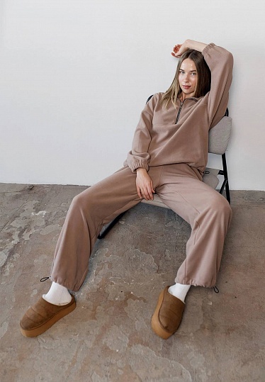 Fleece sweatshirt in mocha color 254-08-008-1, фото 2 