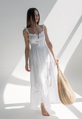 White long country-style dress 252-06-003, фото 1 