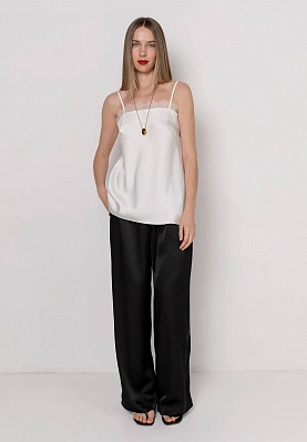 Black satin pants 254F-05-017-1, фото 1 