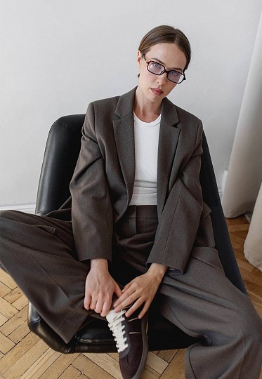 Chocolate herringbone jacket 254-03-001, фото 1 