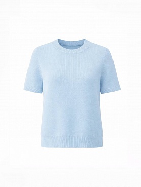 Cyan ribb knitted T-shirt 254-08-023, фото 1