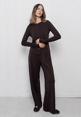 Viscose knitt cardigan in chocolate color 253-08-016-1, фото 2 