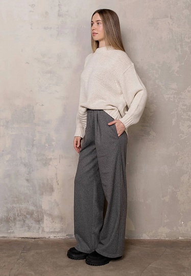 Knitted sweater in milky color 254-22-698, фото 2 