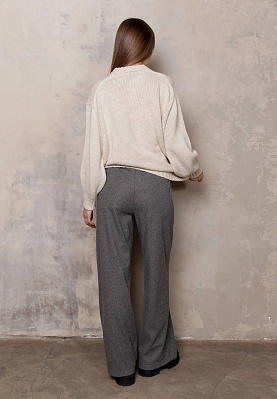 Gray melange elastic warm pants 254-05-014, фото 2