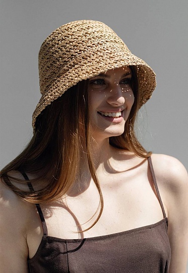 Dark-beige knit hat 252-24-505, фото 1 
