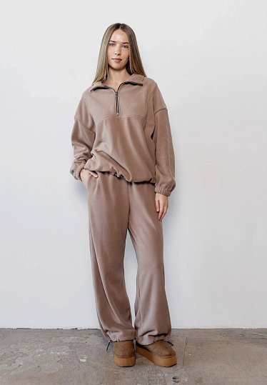 Fleece pants in mocha color 254-05-008-2, фото 1 