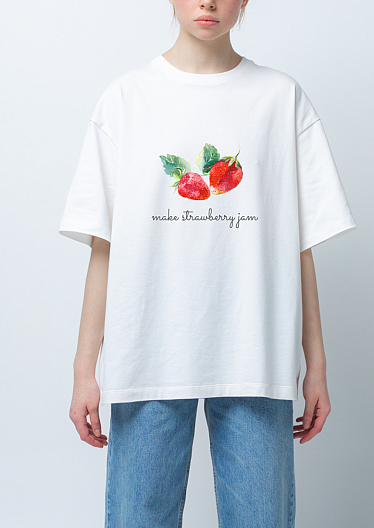White T-shirt with print 251-08-033-7, фото 1 