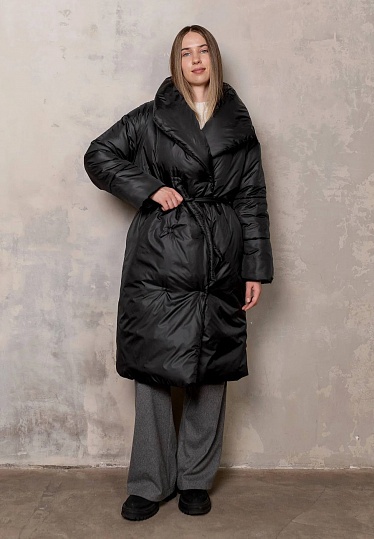 Black snaps winter blanket-coat 254-02-013-1, фото 1 