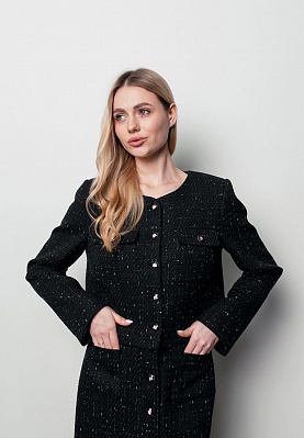 Boucle jacket in black 251-03-006, фото 1 