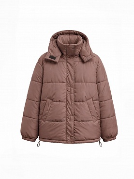 Brown bulk quilted jacket 254-02-003-2, фото 1