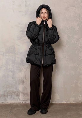 Black hooded winter jacket 254-02-006-3, фото 2