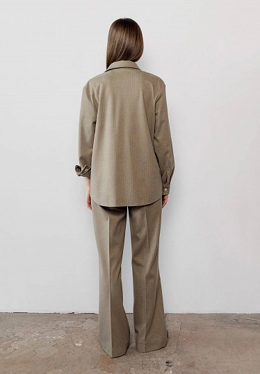 Comfortable warm beige pants in print 254-05-001-1, фото 2 