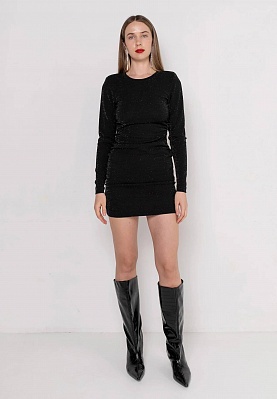 Black lurex knitwear dress 254F-06-014, фото 2