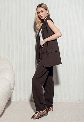 Straight pants in chocolate 251-05-003, фото 2 