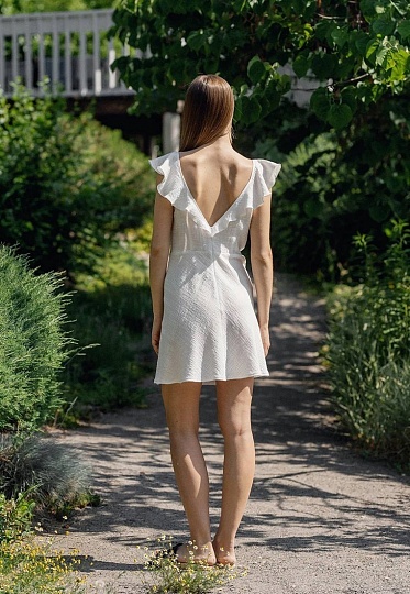 White flounce mini dress 252-06-033, фото 2 