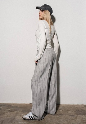 Thin-jersey longsleeve-top in milky color 253-08-007-5, фото 2