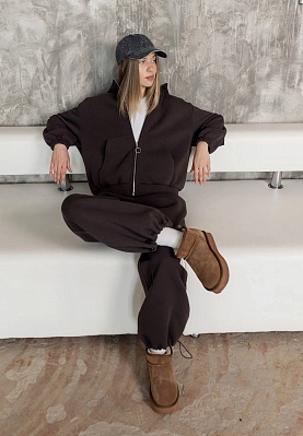 Chocolate fleece knit pants 254-05-008-3, фото 2 