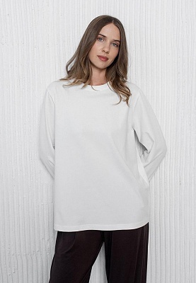 Long-sleeve T-shirt in milky color 253-08-022, фото 1 