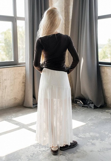 Guipure skirt in milky color 253F-04-002-1, фото 2 