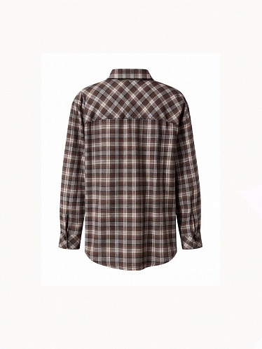 Brown plaid shirt 253-08-009, фото 2 