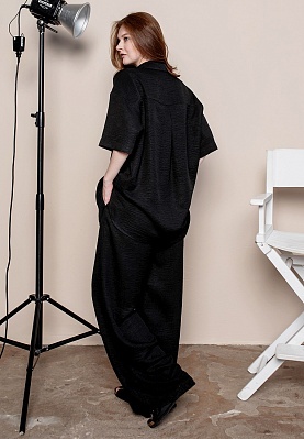 Week women's black viscose linen shirt 242-08-020-1, фото 2 