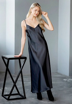 Satin dress in gray 243-06-004-2, фото 2