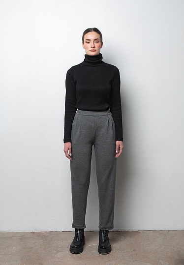 Week women's grey insulated elastic pants 241-05-008, фото 1 