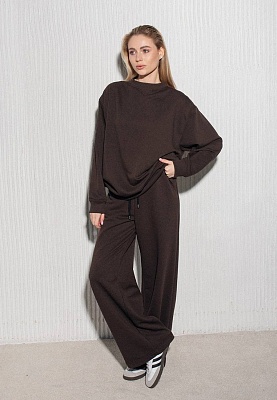 Knit three-thread sweatshirt in chocolate color 251-08-018-1, фото 2