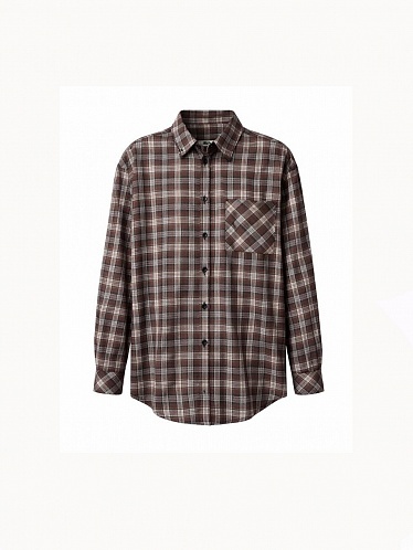 Brown plaid shirt 253-08-009, фото 1 