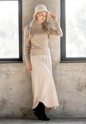 Light beige eco-suede skirt 243-04-007, фото 1 