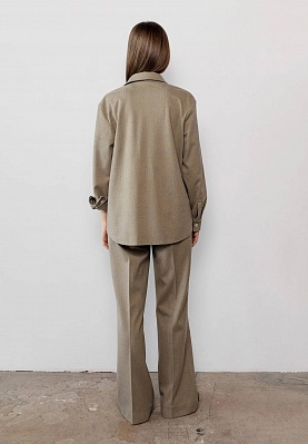 Comfortable warm beige pants in print 254-05-001-1, фото 2 