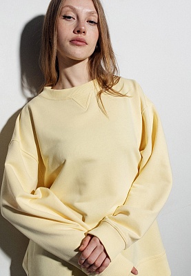 Knit three-thread sweatshirt in banana color 251-08-018, фото 1 