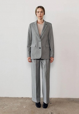 Gray warm jacket in herringbone print 254-03-001-1, фото 1 