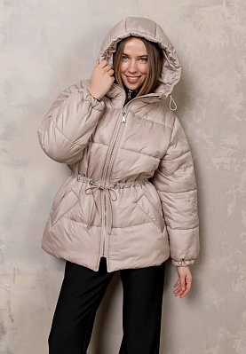 Hooded winter jacket in pearl color 254-02-006-4, фото 2