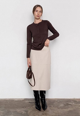 Warm-fabric A-line midi skirt 254-04-002, фото 1 