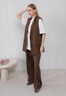 Striped vest in chocolate color 251-03-011, фото 2 