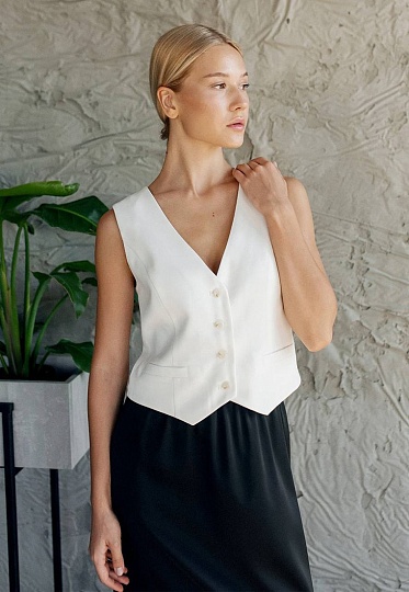 Vest in milky color 253-03-001-1, фото 1 