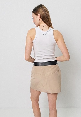 Eco leather elemented short skirt 251-04-002, фото 2 