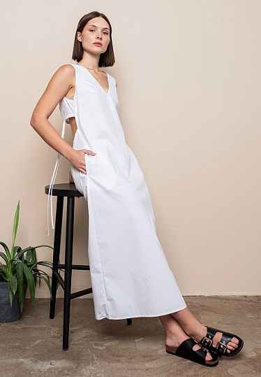 Week women's white cotton cut-out back maxi dress 242-06-026, фото 1 