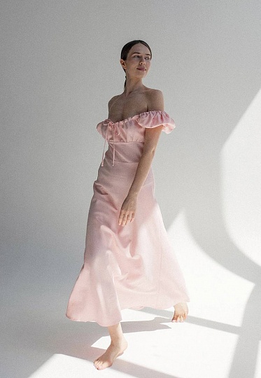 Pink drawstring dress 252-06-005-1, фото 1 