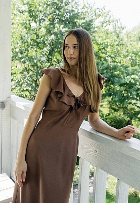 Flounce linen dress 252-06-015, фото 2 