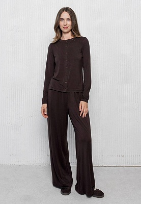 Viscose knit pants in chocolate color 253-05-008-1, фото 2 