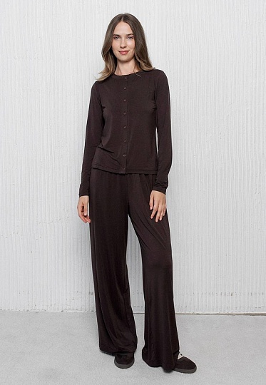 Viscose knit pants in chocolate color 253-05-008-1, фото 2 
