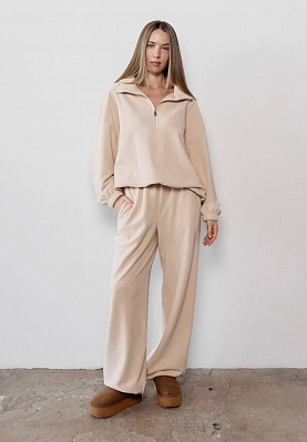 Fleece pants in vanille color 254-05-008, фото 1 