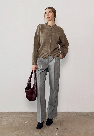 Cutout sweater in beige color 254-22-717-1, фото 2 