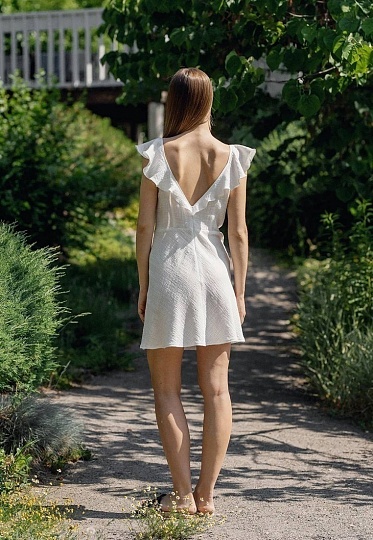 White flounce mini dress 252-06-033, фото 2 